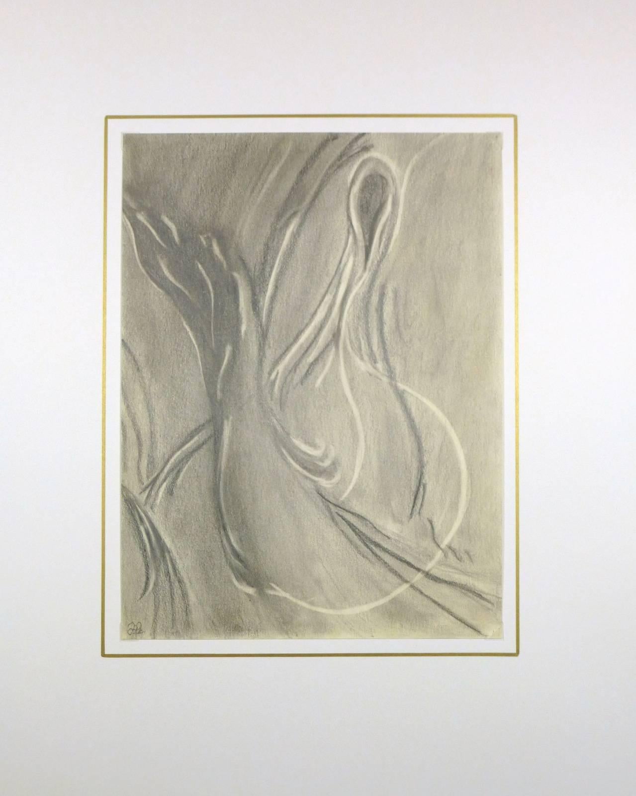 Dibujo a Lápiz Fluido Abstracto - Abstract Drawing Beige de Hugo Esteban