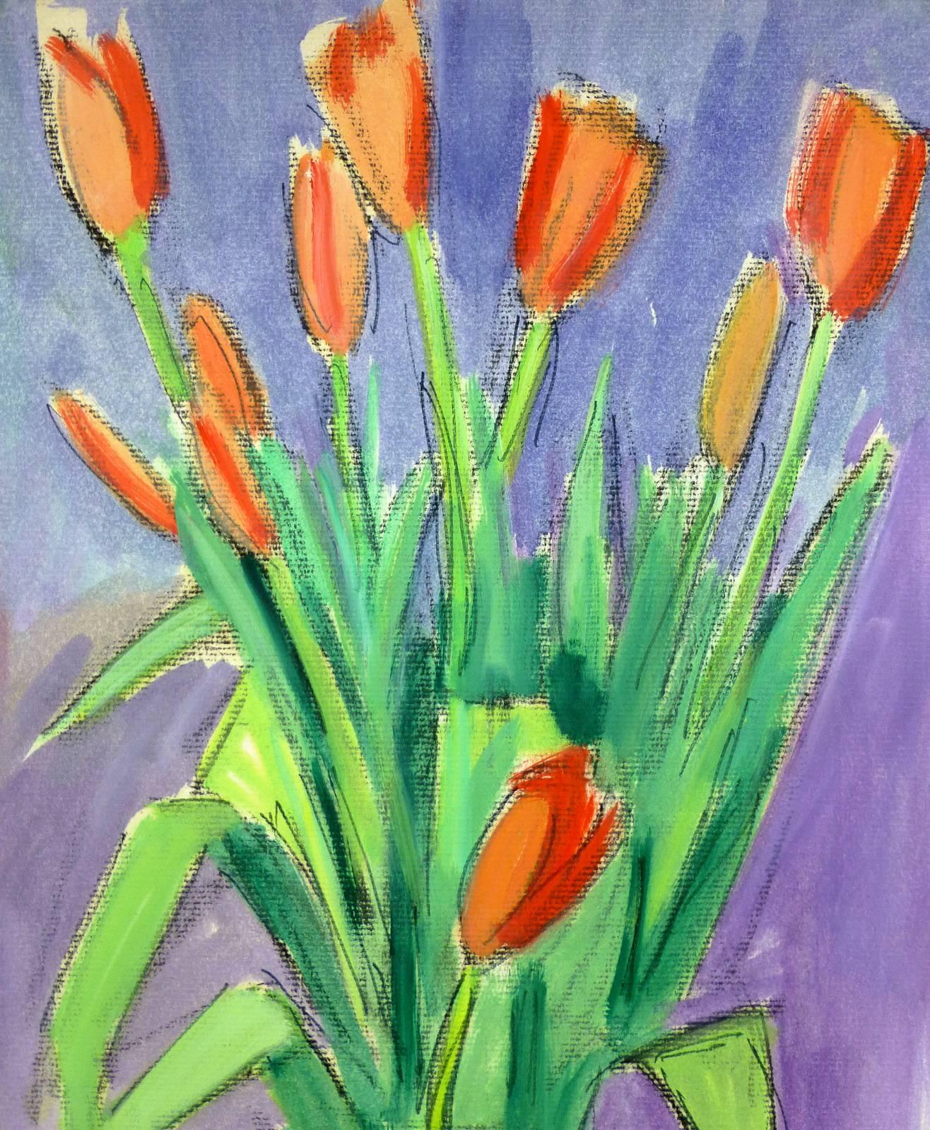 Vase of Tulips - Art by Madeleine Scali