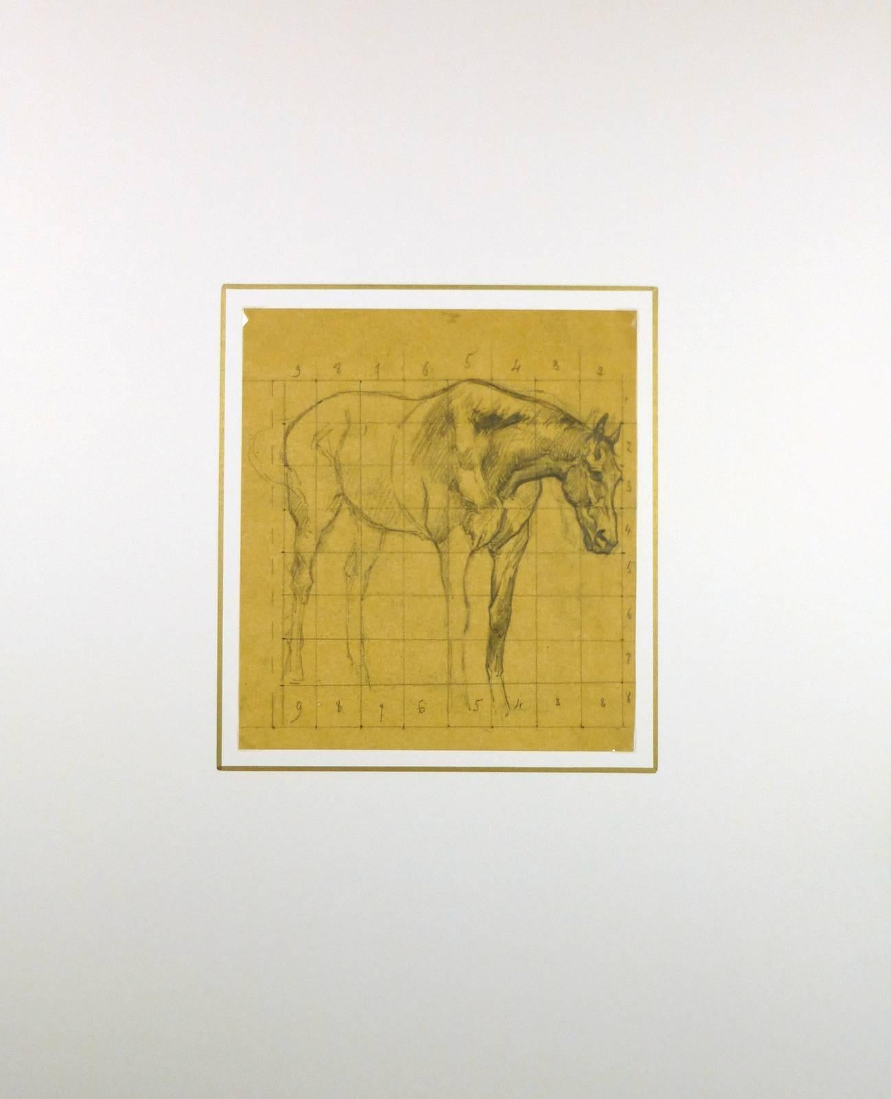 Study of Horse - Orange Animal Art by Unknown