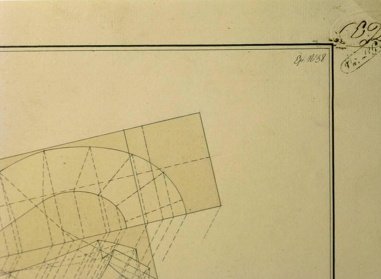 Unknown - Drafting Style Architectural Drawing For Sale at 1stdibs