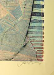 Portrait with Striped Background