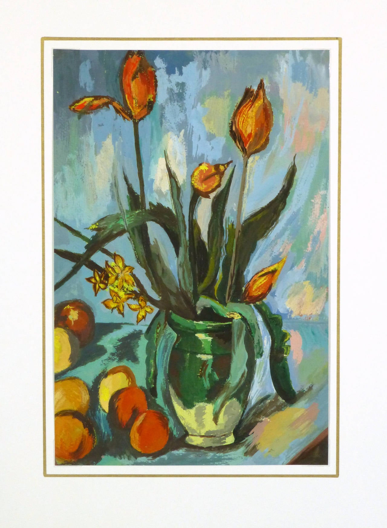 Vintage French Still Life Painting of Flowers 2