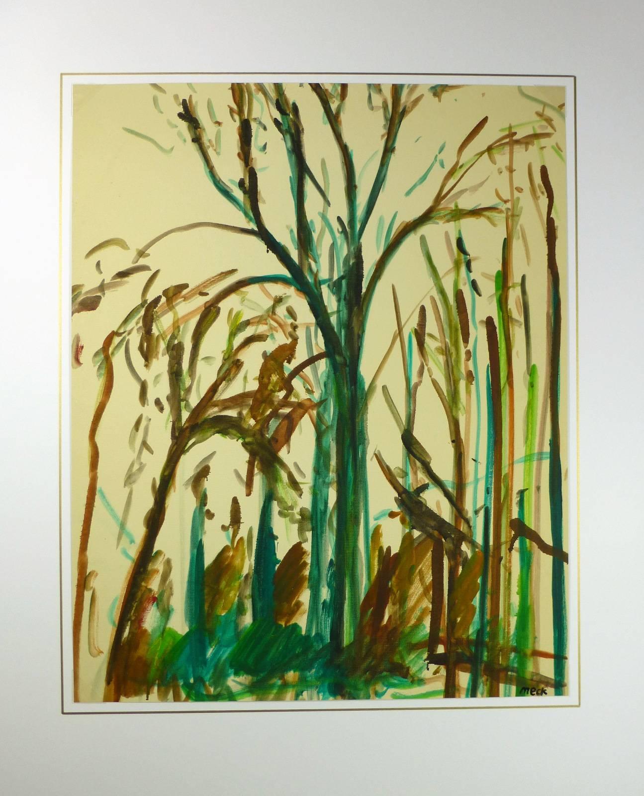 Printemps von Vert (Beige), Landscape Painting, von Unknown
