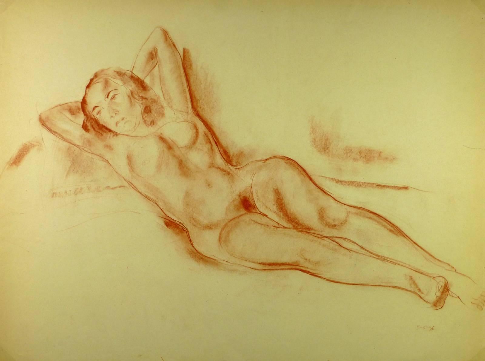 Sanguine Nude Female - Art by P. Balet