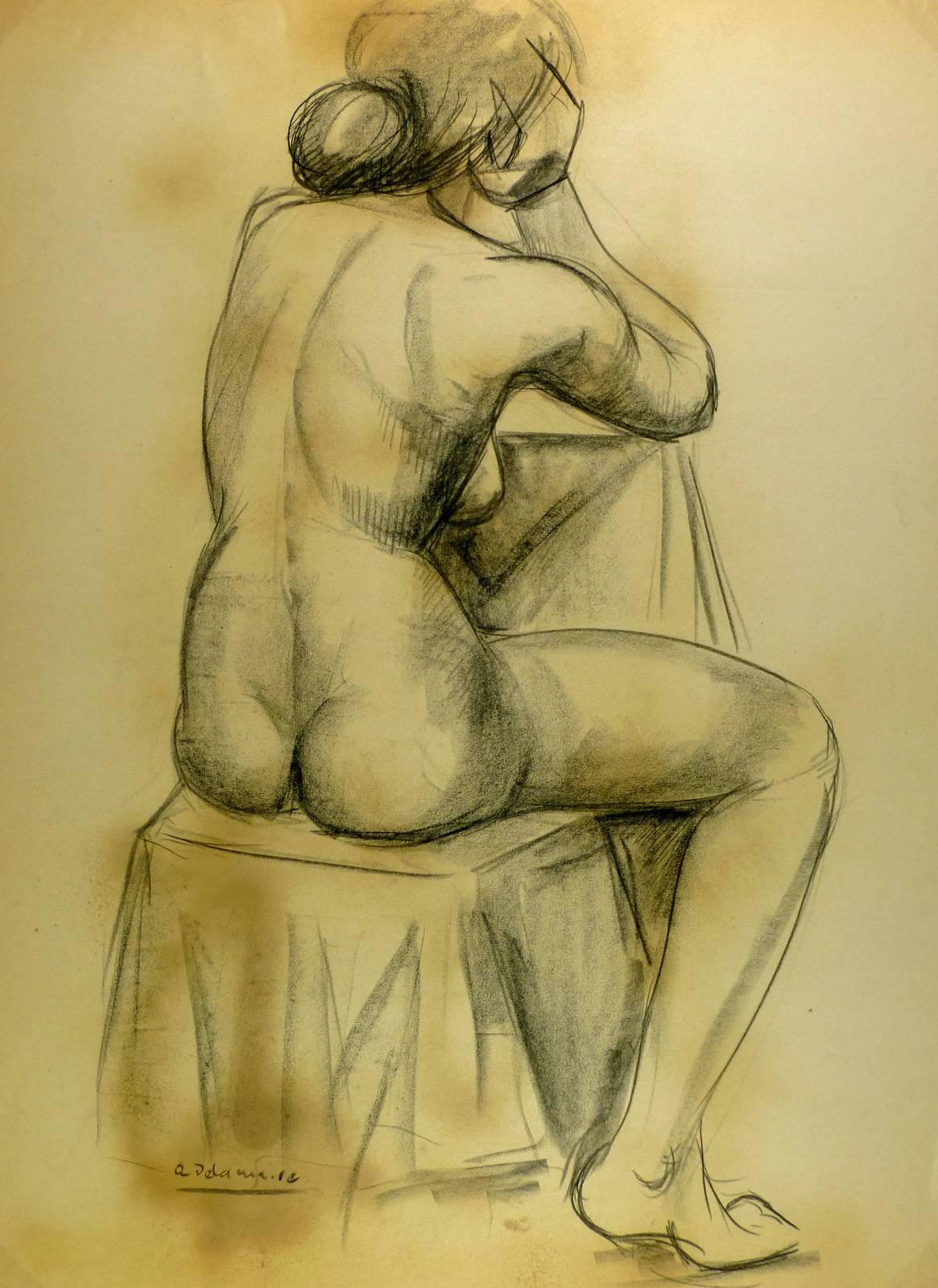 Nude Female - Art by A. Delamaire