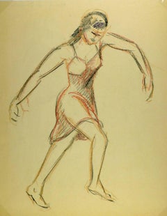 Figure féminine en charbon de bois