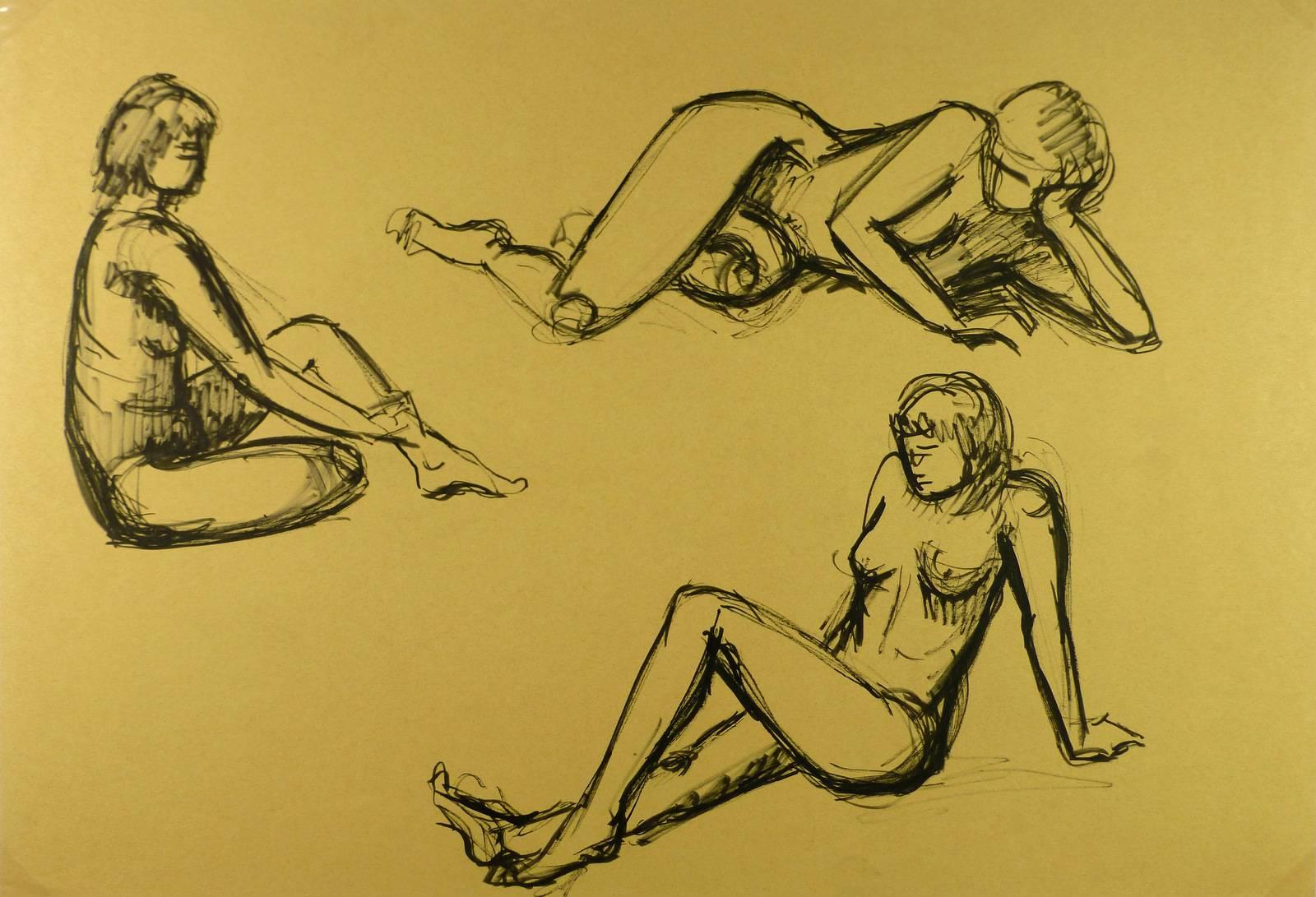 Trio of Nudes - Art by A. Delamaire