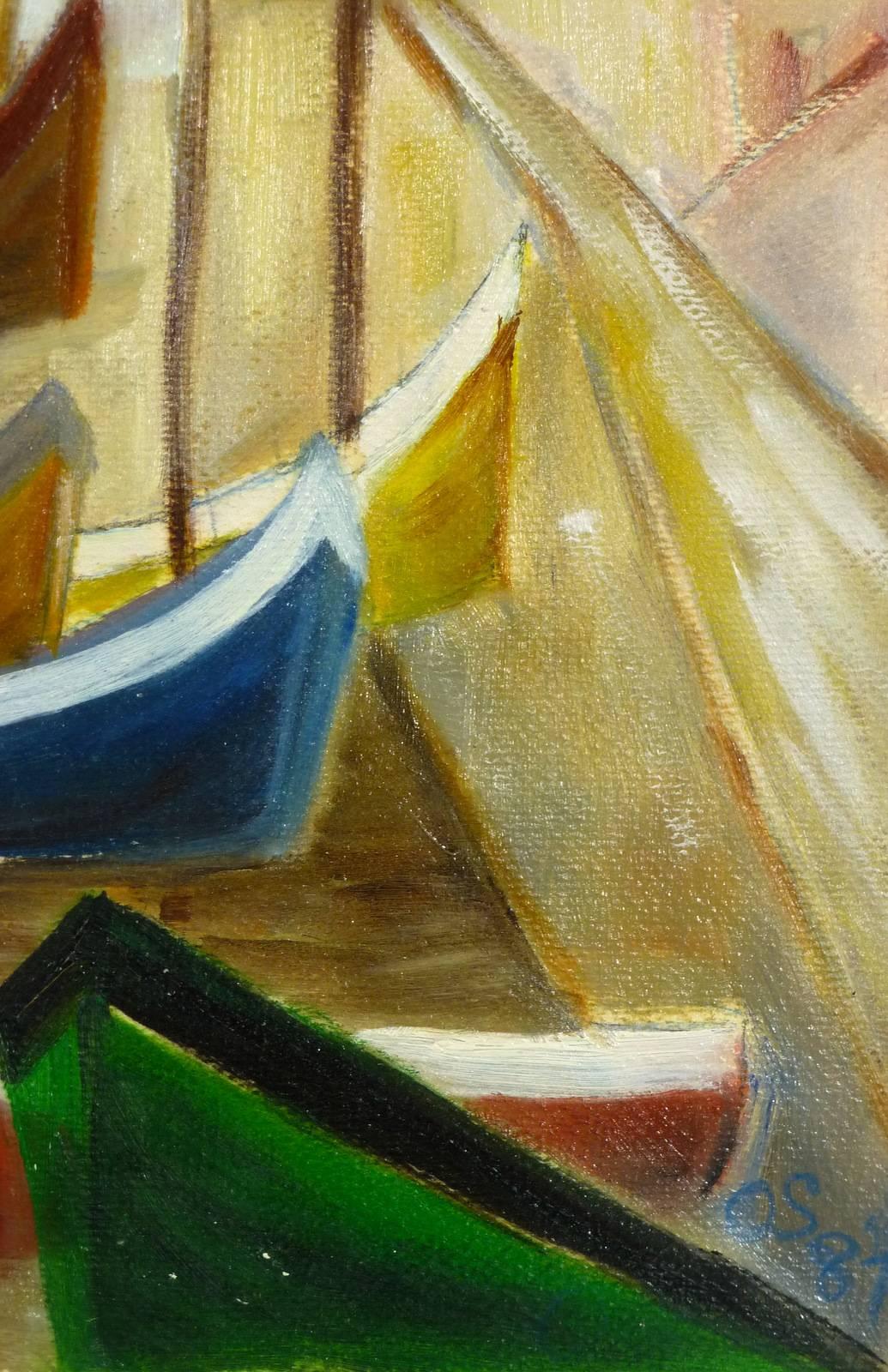 Boats at Dock - Painting by Unknown