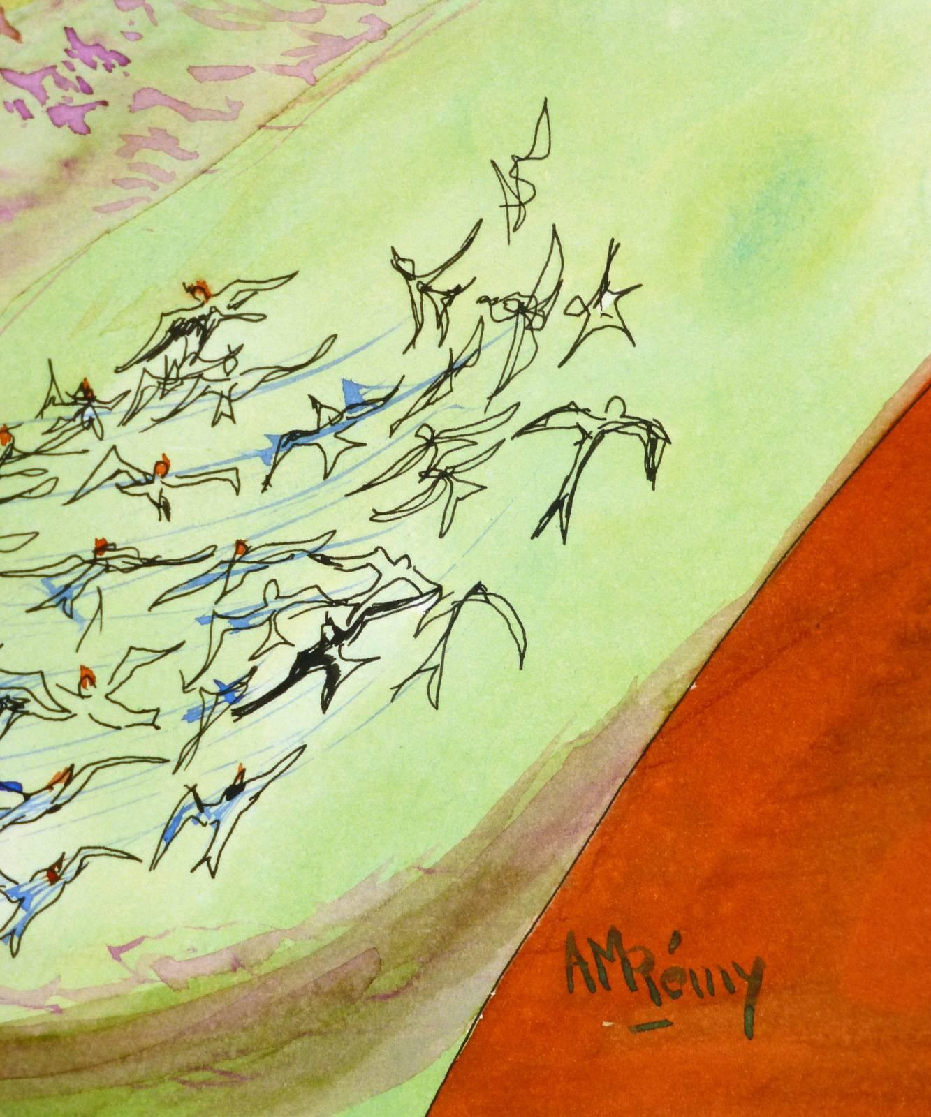 Flock of Sweeping Birds - Art by A.M. Rémy