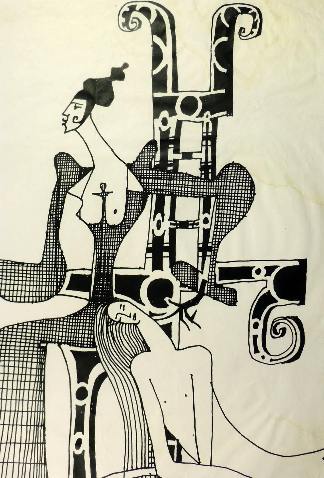 Modern Figures Lithograph - Print by Unknown