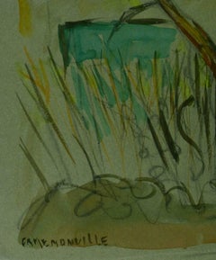 Watercolor Landscape - Lone Tree in Front of House
