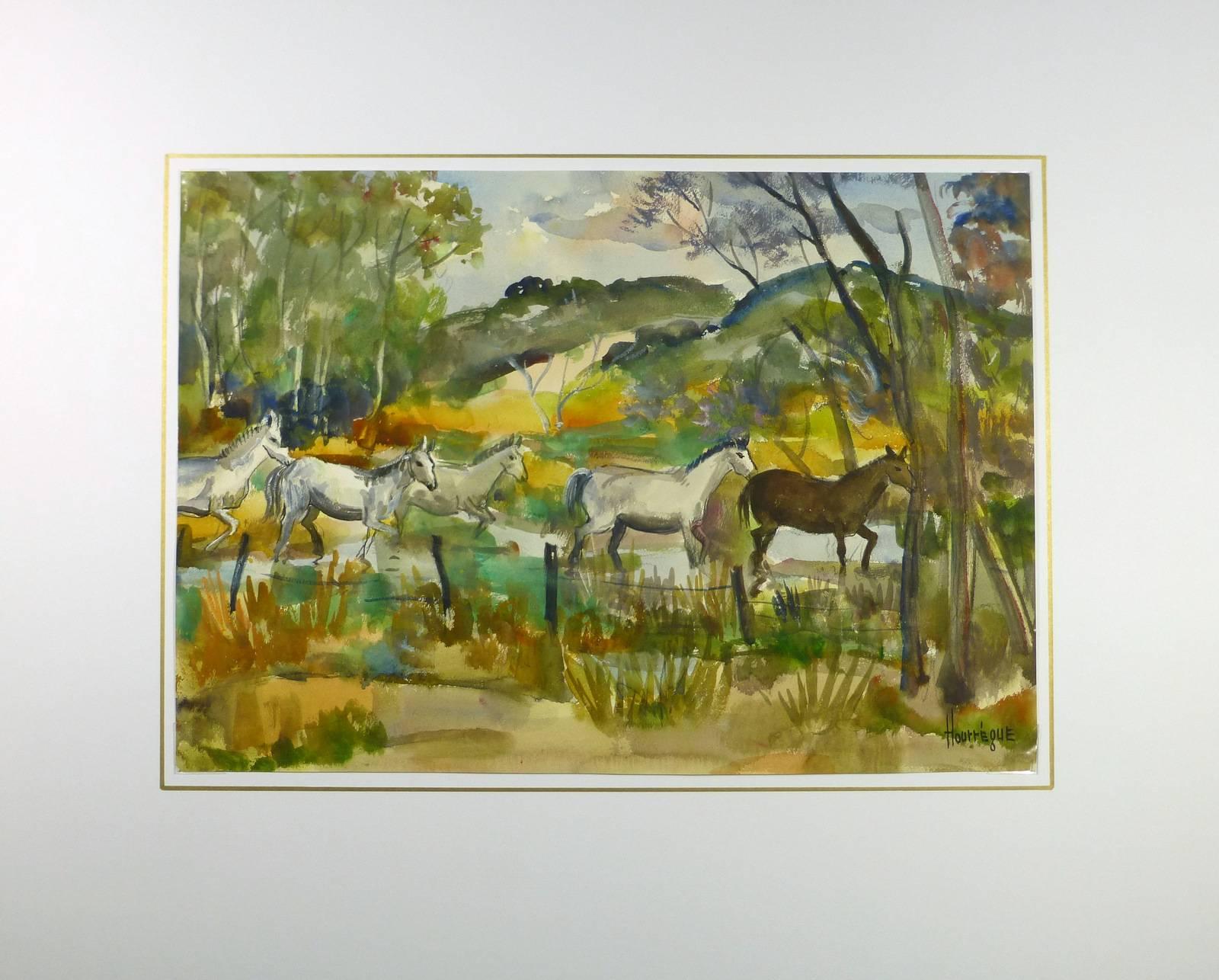 Chevaux - Brown Animal Art by Unknown