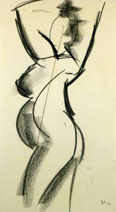 Donna incinta nuda di carbone