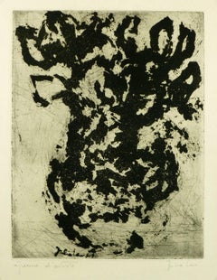 Abstract Black and Grey Etching