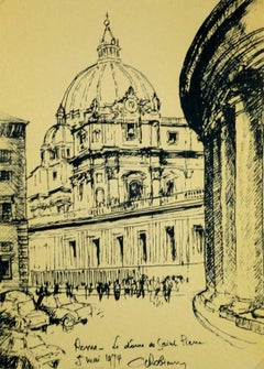 Vintage St. Peter's Dome, Rome