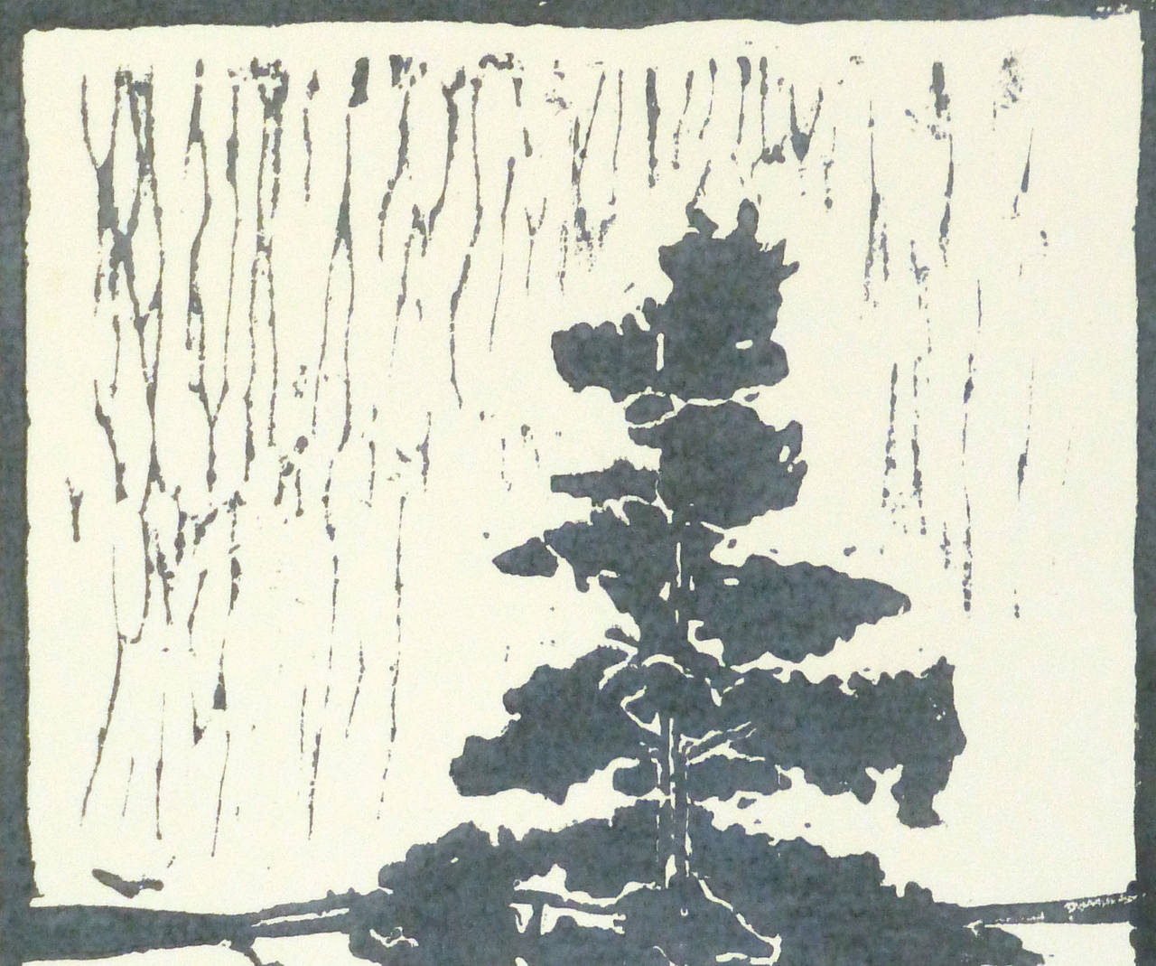 linocut tree
