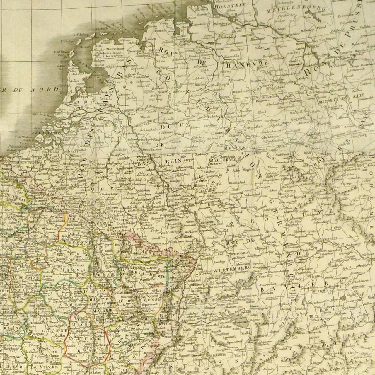 Large Antique Map of France, 1821