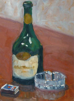 Vintage French Oil Wine Still-Life Painting