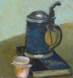 Vintage French Oil Still Life - The Hearty Reader