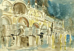 Vintage Landscape Watercolor - Venice