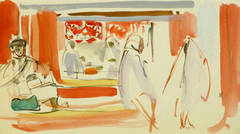 Vintage French Watercolor - Africa