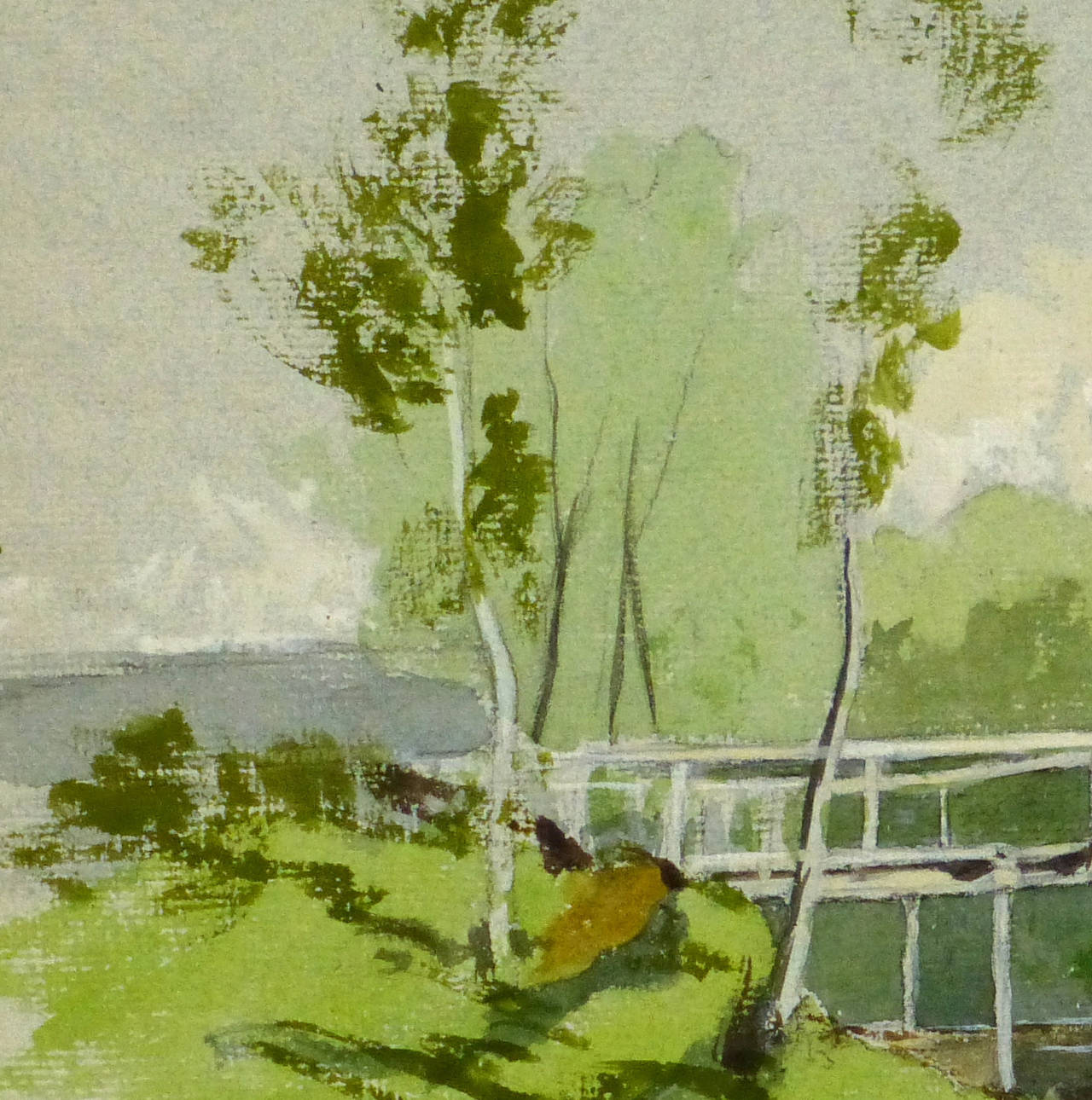 Vintage French Landscape - Painting by Unknown