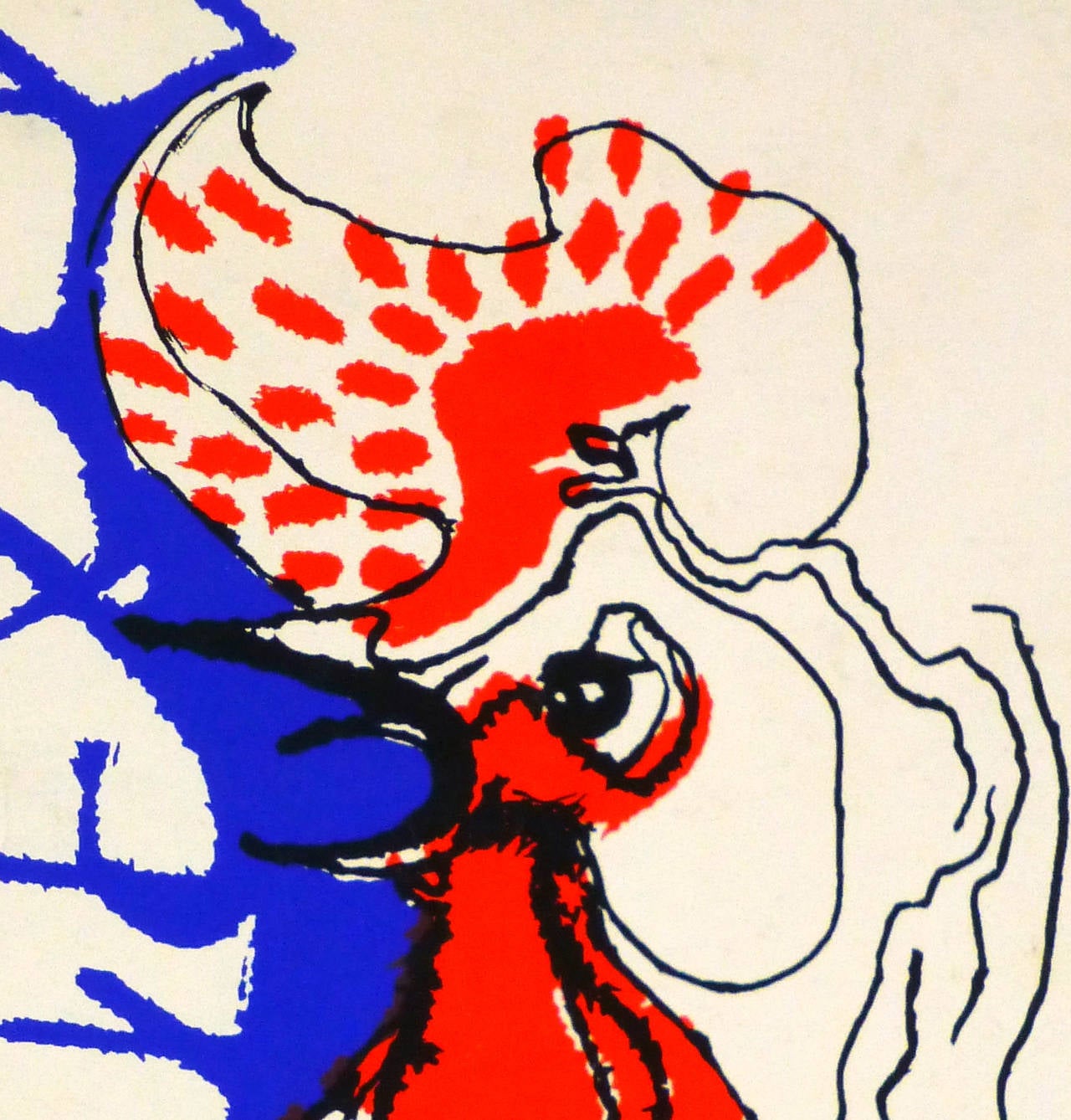 Vintage French Modern - The Rooster - Purple Animal Print by Lucien Tessarolo