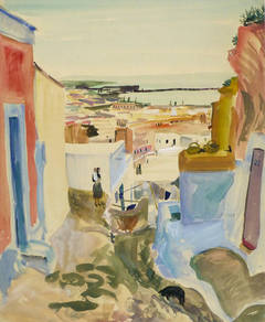 Vintage Spanish Watercolor Landscape - Almeria, Spain