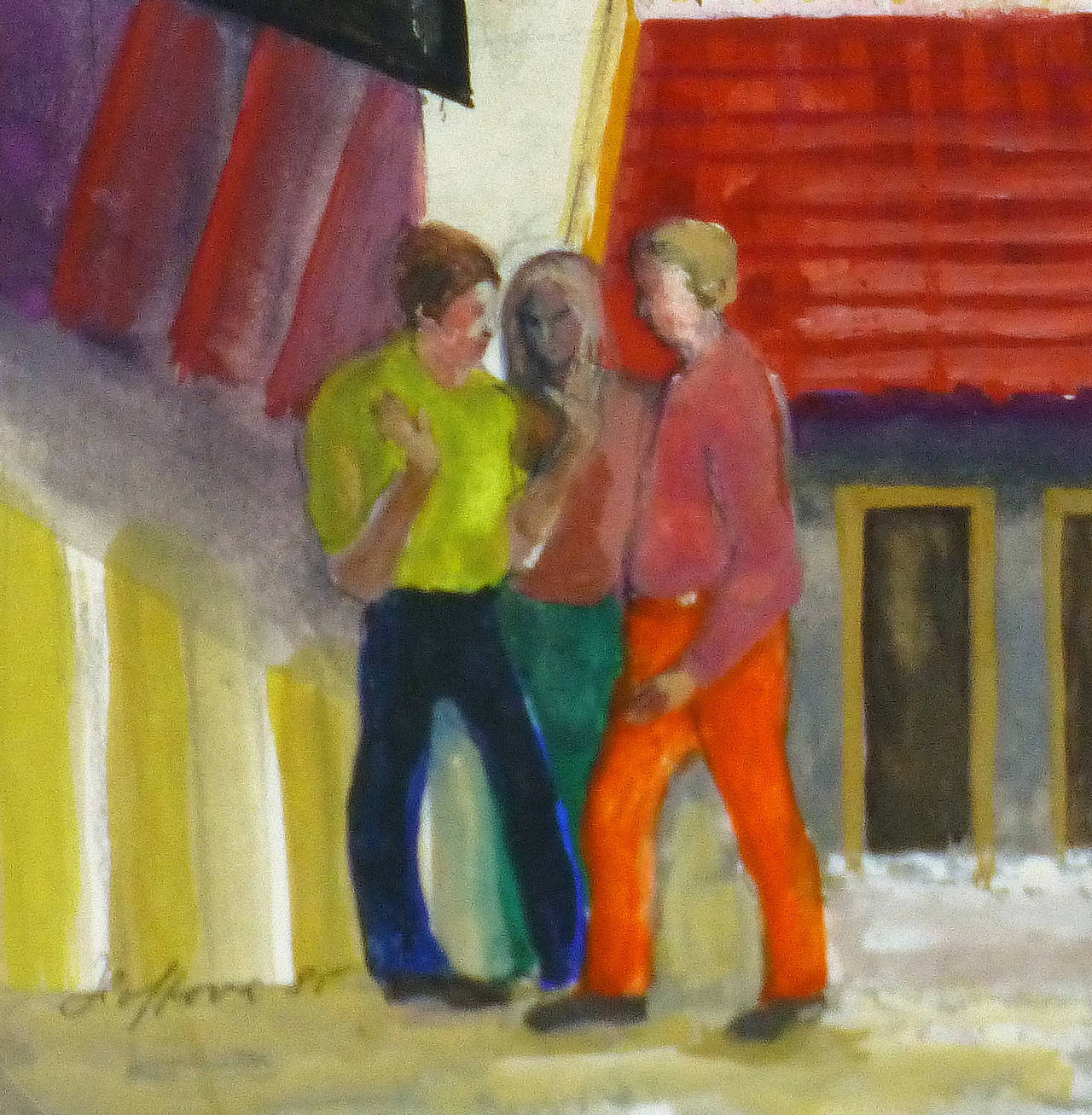 Pasar el rato - Figurative Painting Marrón de Elisabeth Hoffova