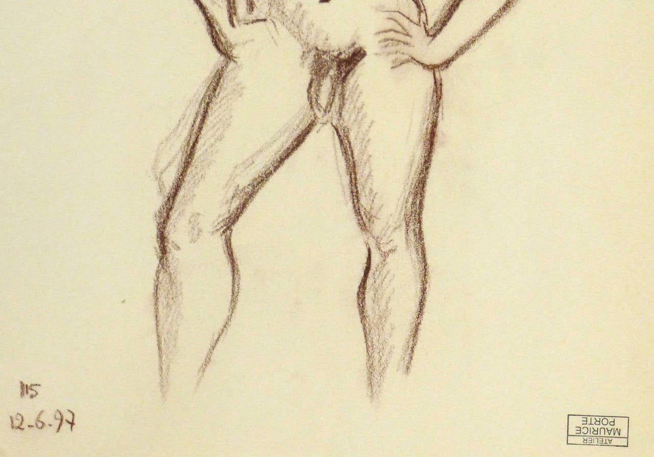 French Charcoal Sketch - Nude Male 1