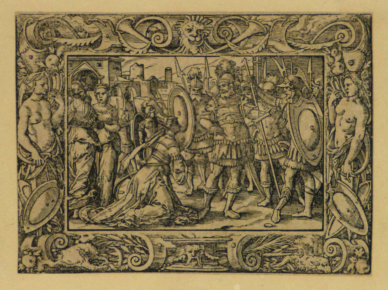 Christoffel Van Sichem Figurative Print - Antique Woodcut Engraving - The Surrender
