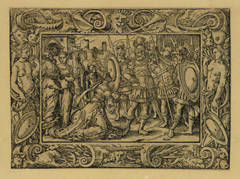 Antique Woodcut Engraving - The Surrender