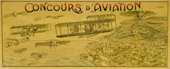 Antique French Stone Lithograph - Monaco Aviation Race