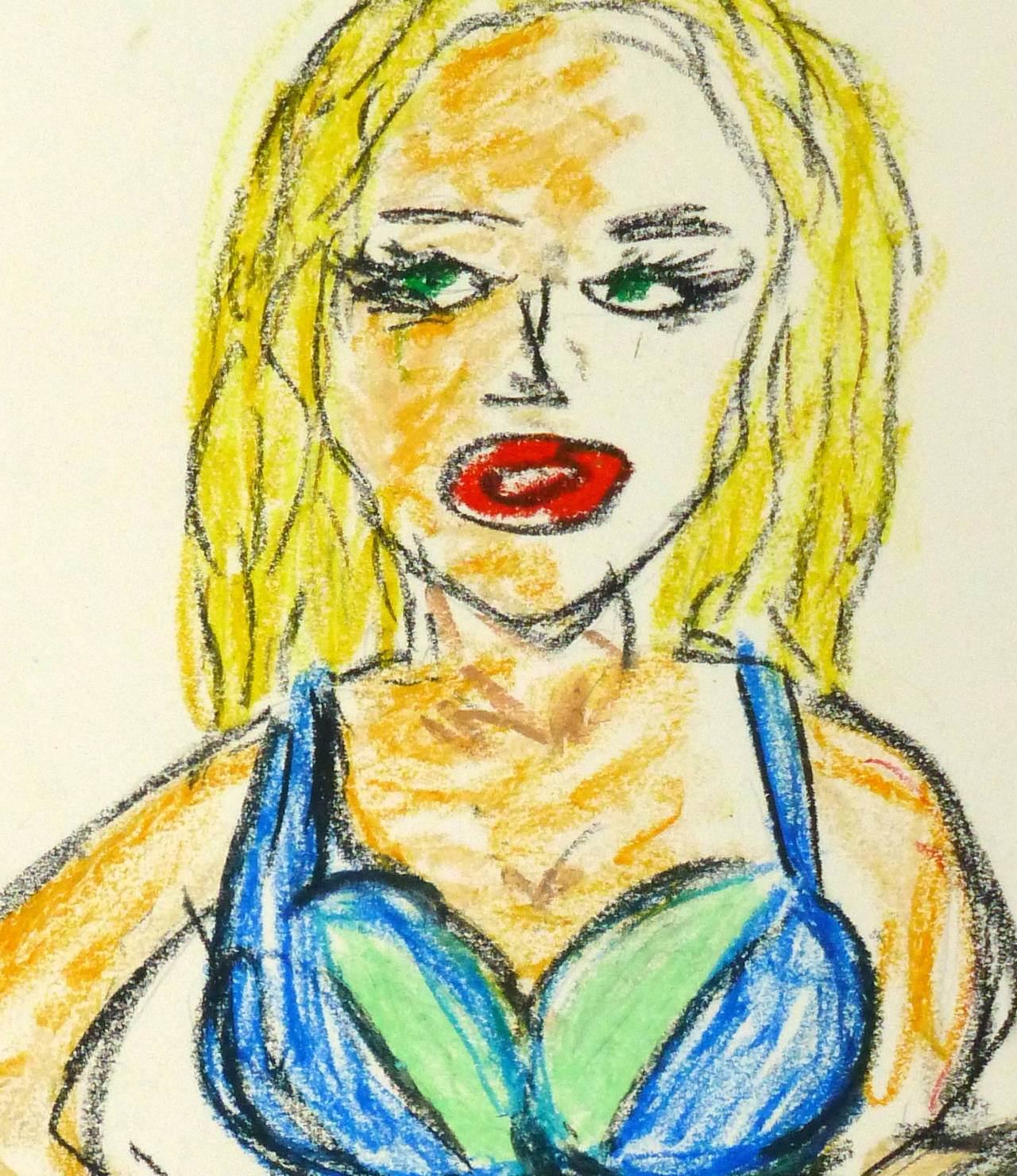 French Oil Pastel - The Guitarist - Art by Kseiran