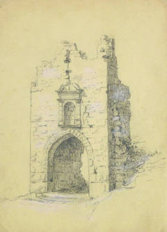 Antique French Drawing - Provence Gate