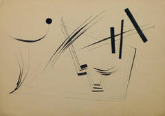 Vintage Abstract Ink Sketch - Study in Movement