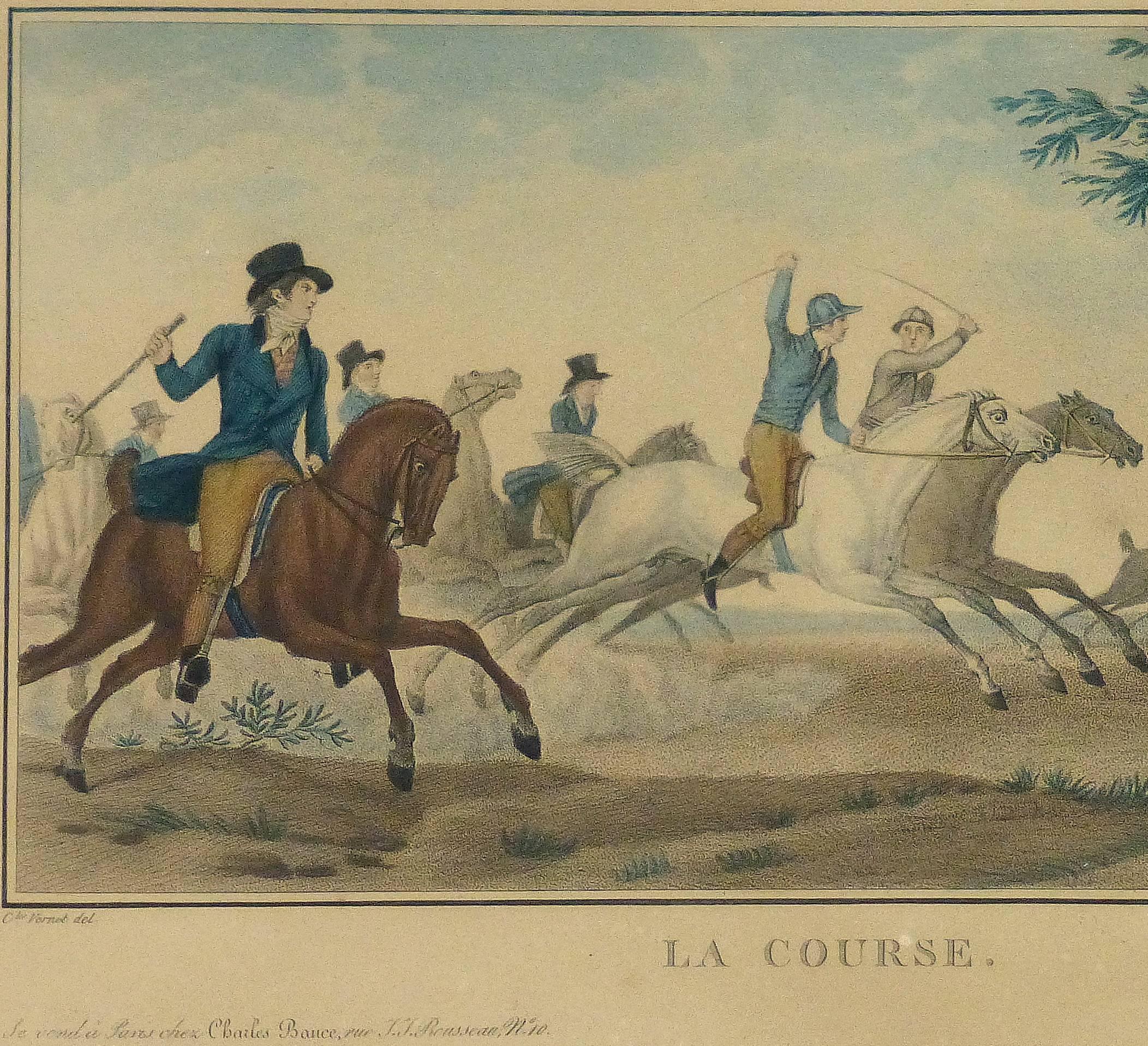 Pferderennen – Print von Charles Vernet