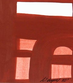 Red Colored Modern Abstract Painting - Partition