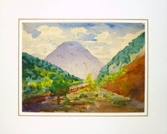 Colorful Watercolor Landscape of Idaho Springs, Colorado