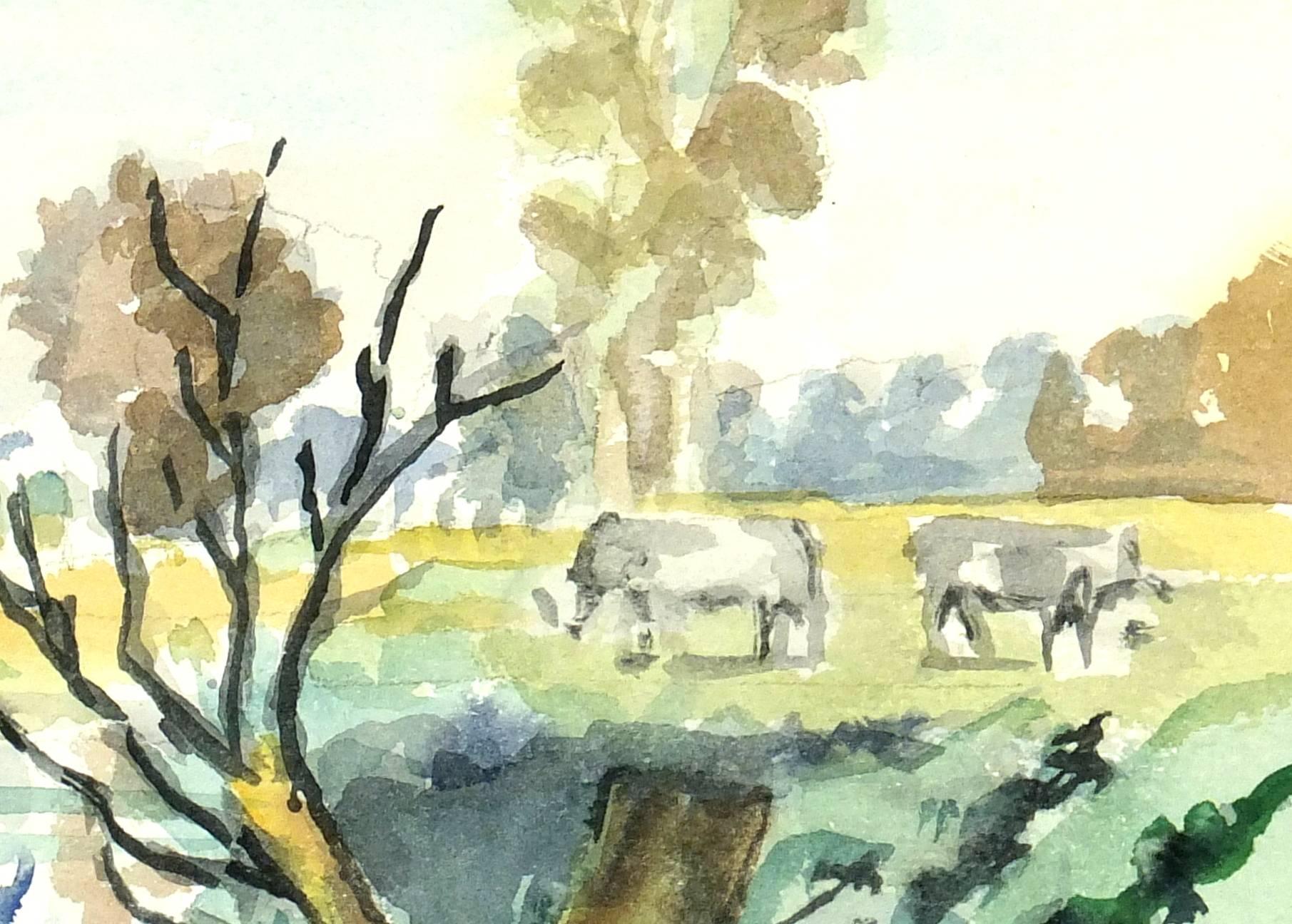 Pasture Watercolor - Art by Unknown