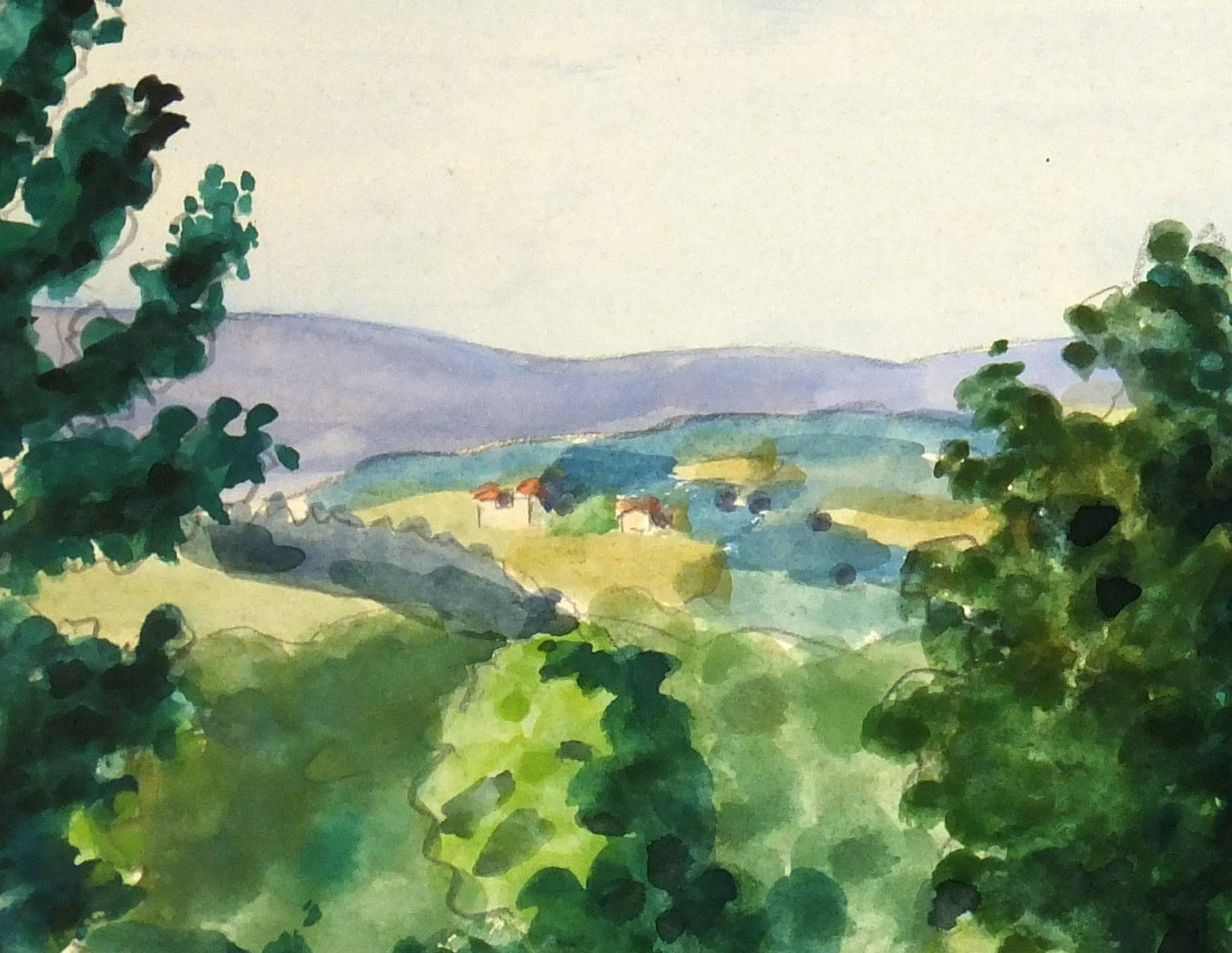Watercolor Country Landscape, C. 1950 - Art by Unknown