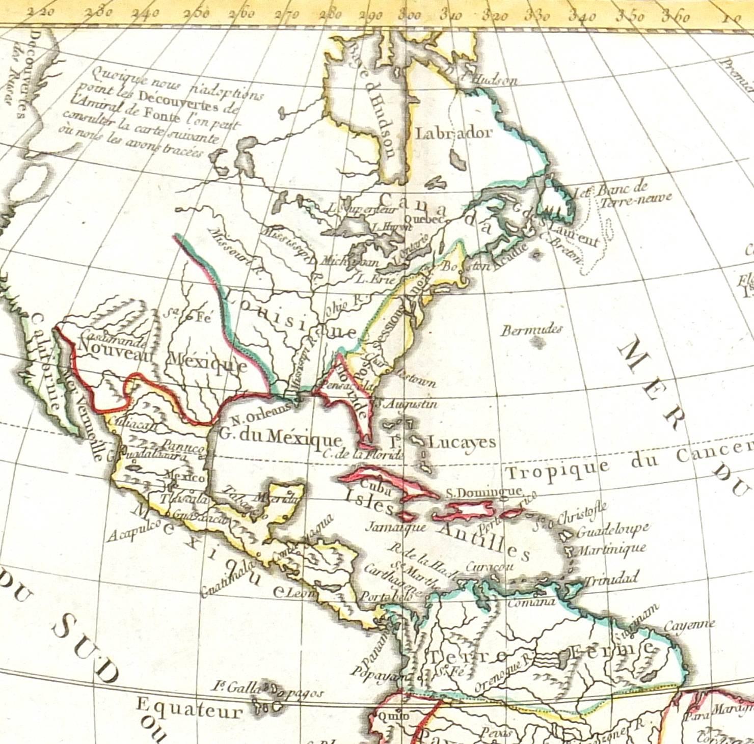 Mappa delle Americhe - Print di Unknown