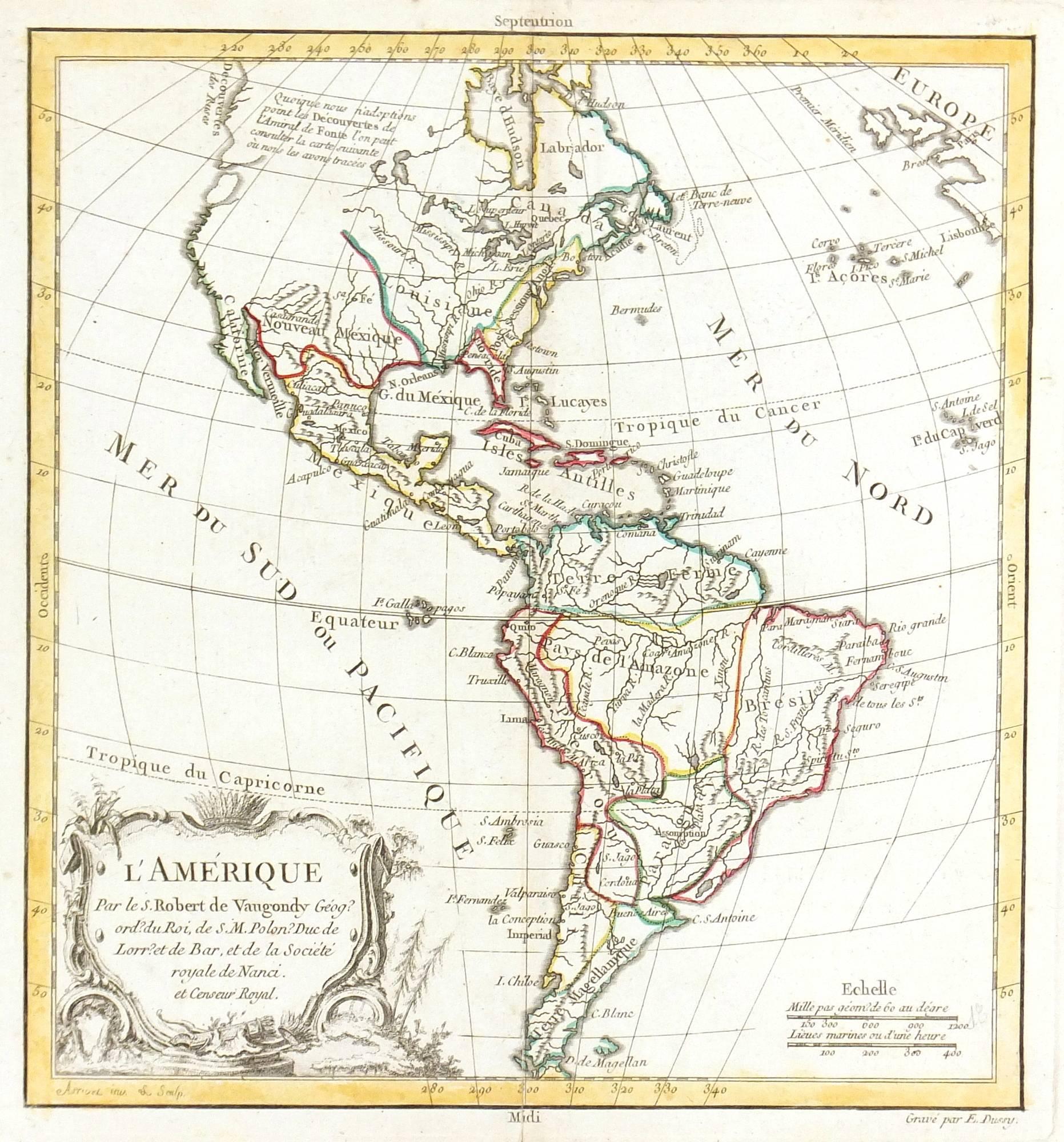 Unknown Print - Map of Americas