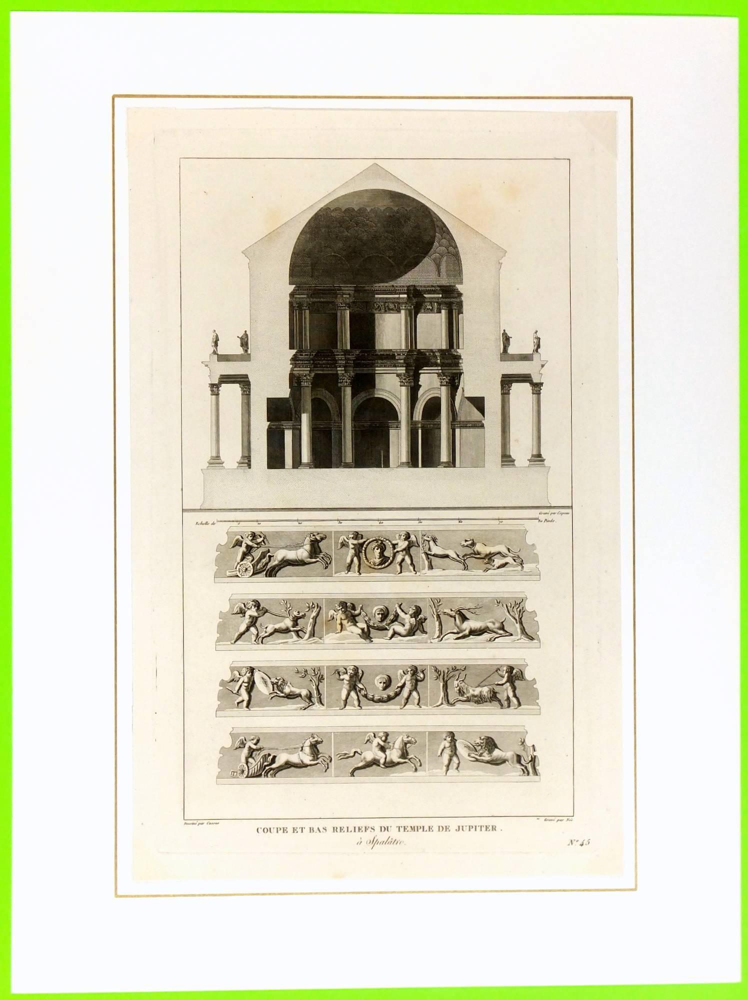 Reliefs at Temple Jupiter - Beige Interior Print by Unknown