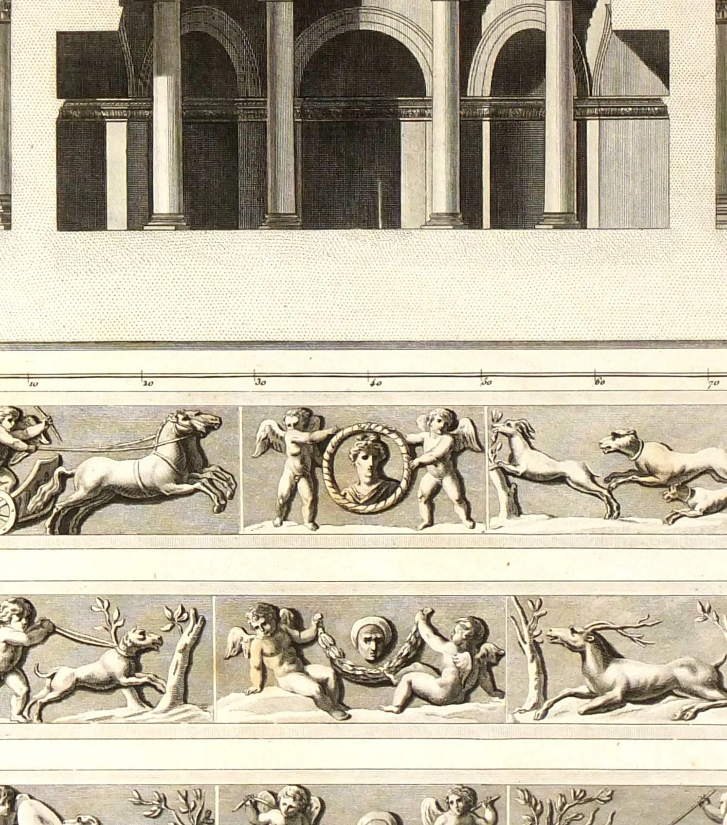 Reliefs im Tempel Jupiter – Print von Unknown