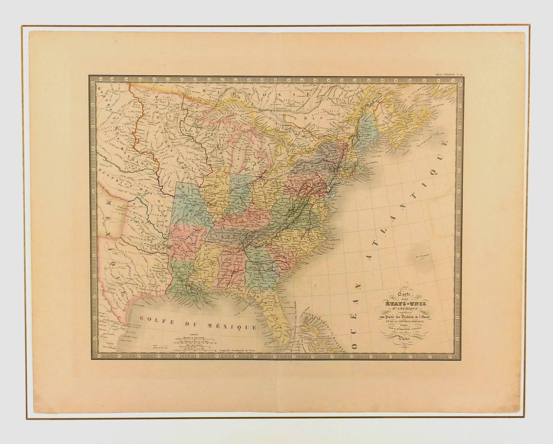 Amerikanische Vereinigte Staaten, 1844 (Beige), Print, von Unknown