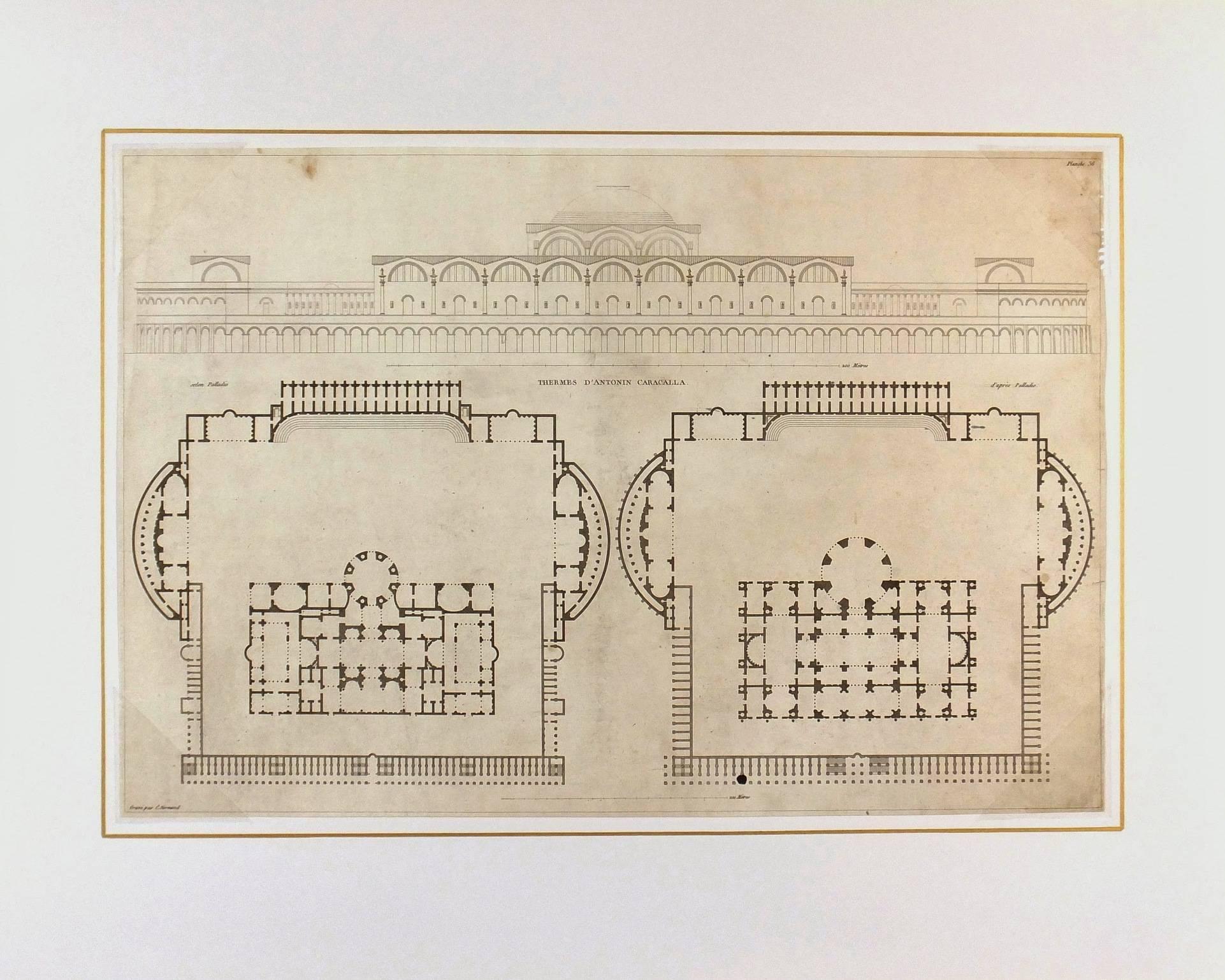 Architectural Engraving, 1800 - White Interior Print by Unknown