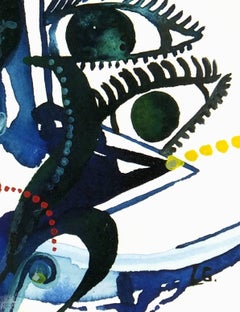 Eyes in Blue Abstract