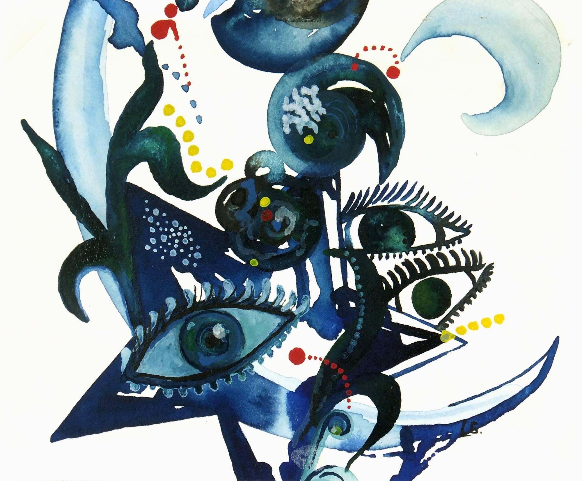 Augen in Blau Abstrakt