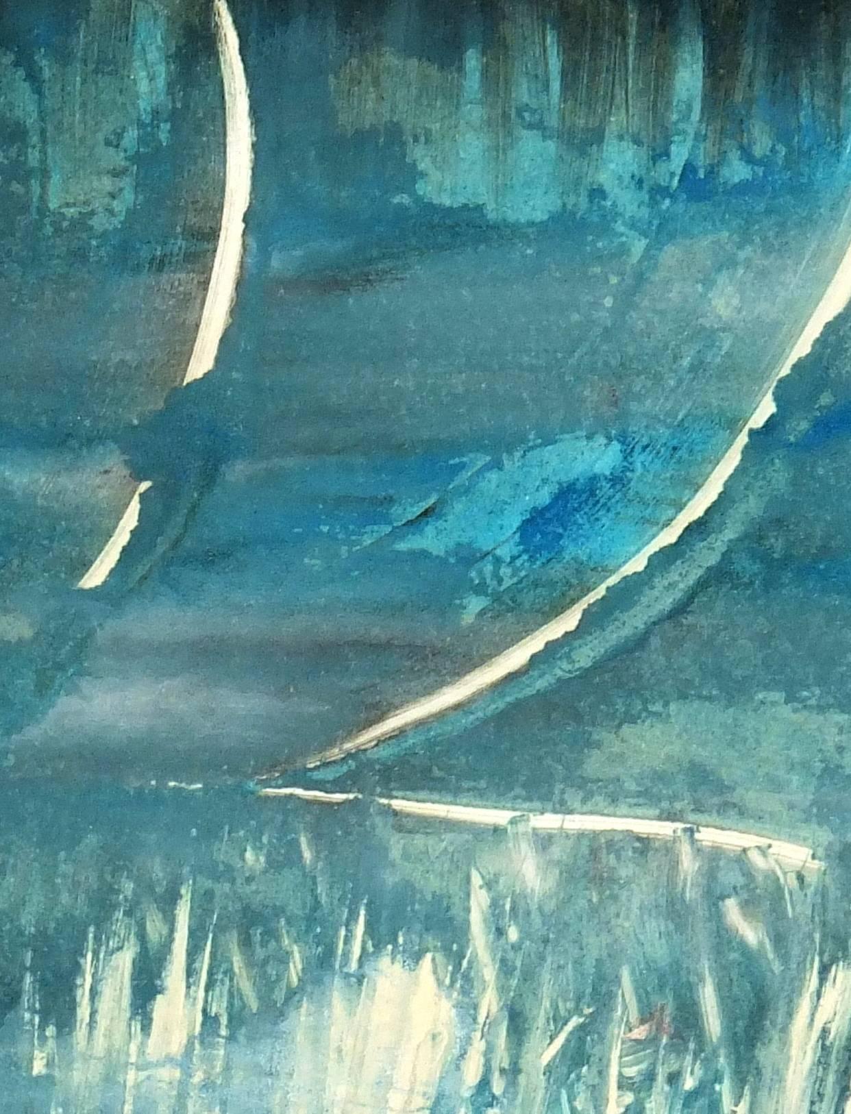 Resumen de Mar y Cielo - Landscape Painting Azul de Oscar Arturo
